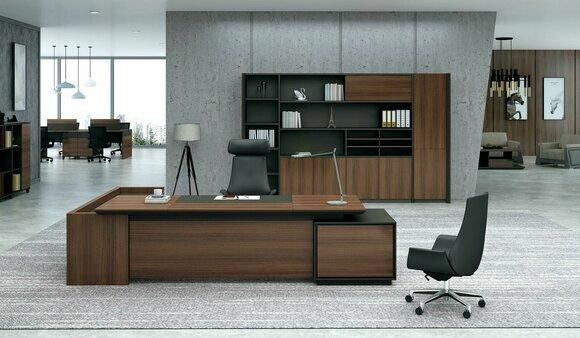 Ecktisch Schreibtisch + Schrank Regal Holz 2tlg. Set Büro Einrichtung