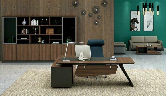 Home Office Schreibtisch Büro Einrichtung Tisch mit Schubladen Arbeitszimmer