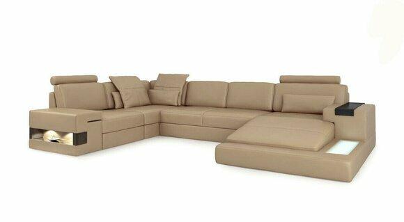 U Form Sofa Couch Polster Garnitur Wohnlandschaft Ecksofa Design Leder