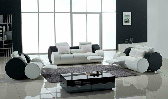 Sofagarnitur Garnituren Set Design Sofas Polster Leder 311 Sitzer Couchen