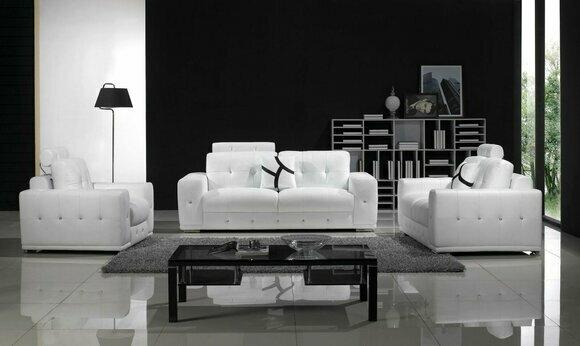 Ledersofa Couchen Sofagarnitur Sofa Sitzer Set Sofas Polster Couch 3tlg Sessel