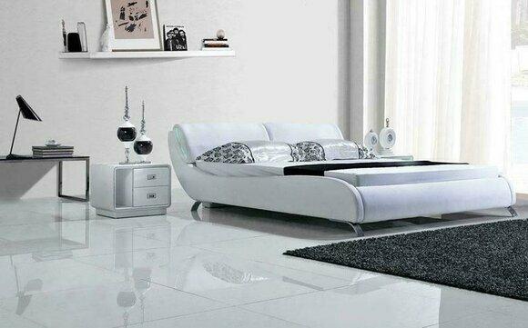 Designer Bett Betten Ehebett Doppelbett Schlafzimmer Polsterbett Lederbett
