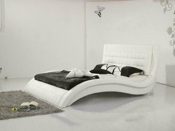 Designer Bett Ehebett Doppelbett Polsterbett Schlafzimmer Lederbett Neu