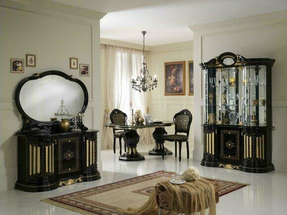 Wohnzimmer Set Vitrine Kommode Spiegel Esstisch Design Schrank