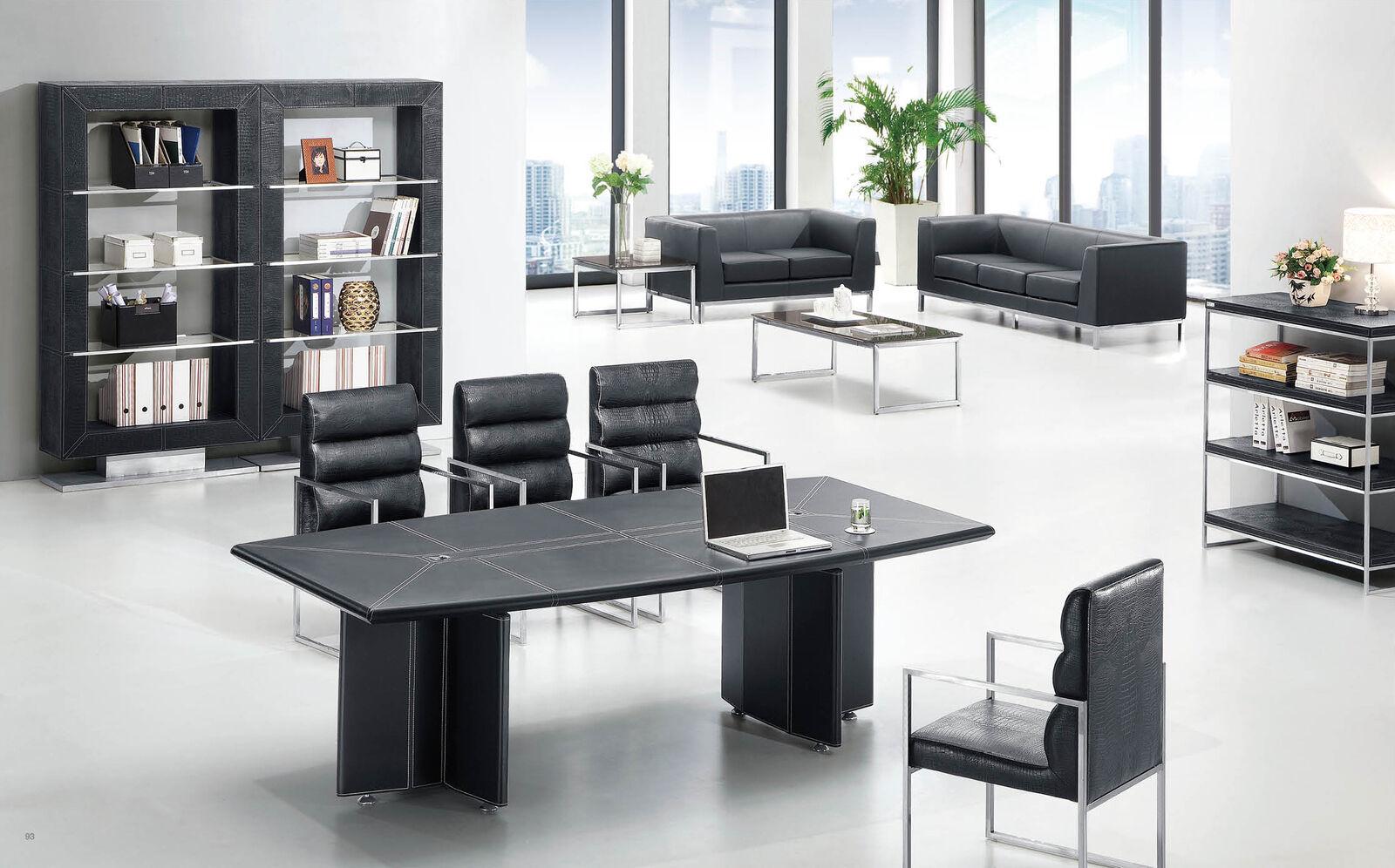 Design Konferenztisch + Aktenschrank 3tlg. Set Meeting Besprechungs