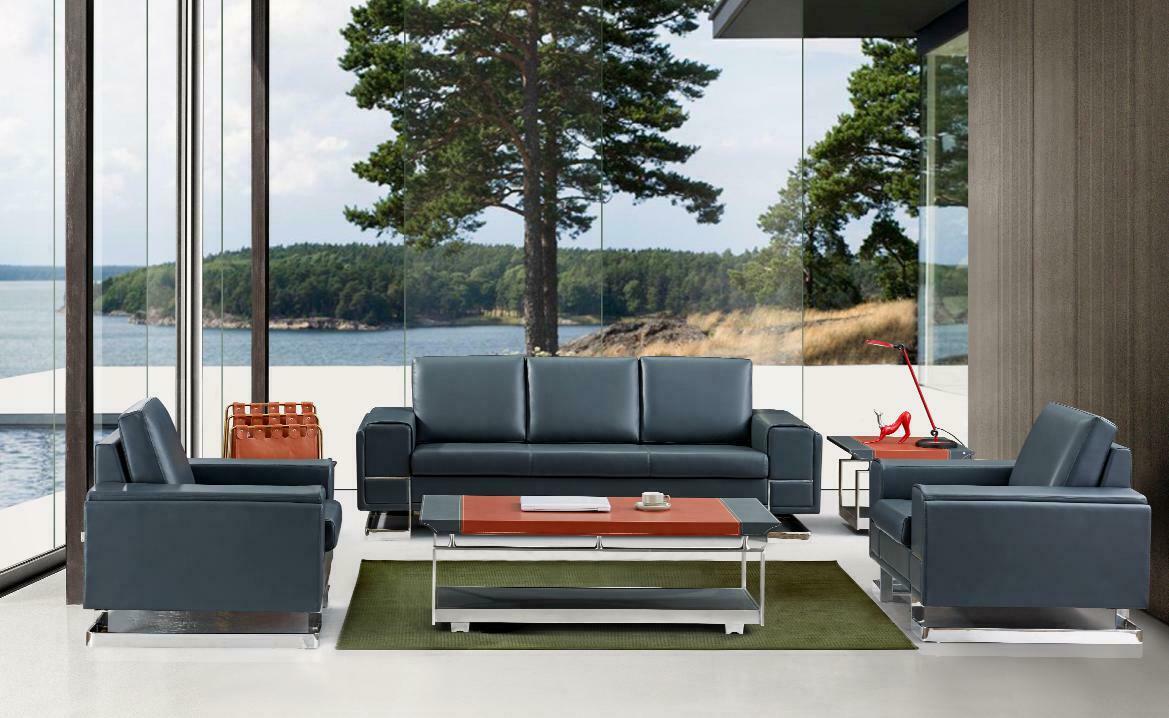 Couch Tisch Kaffee Beistell Designer Wohnzimmer Sofa Leder 60x60
