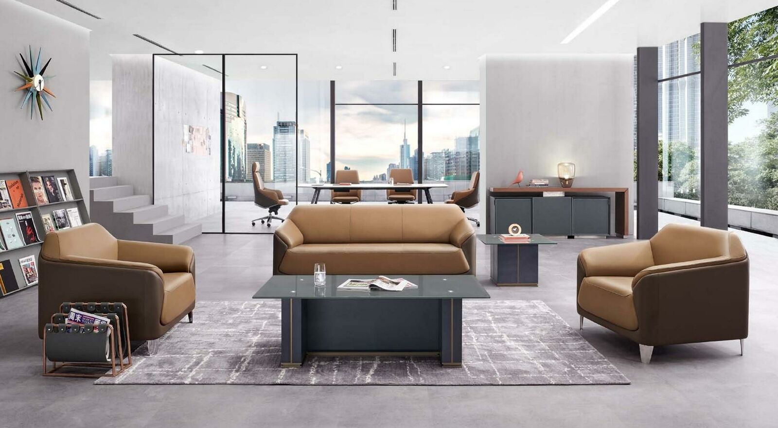 Sofagarnitur 3+1 Sitzer Design Sofa Polster Moderne Couchen Set Büro
