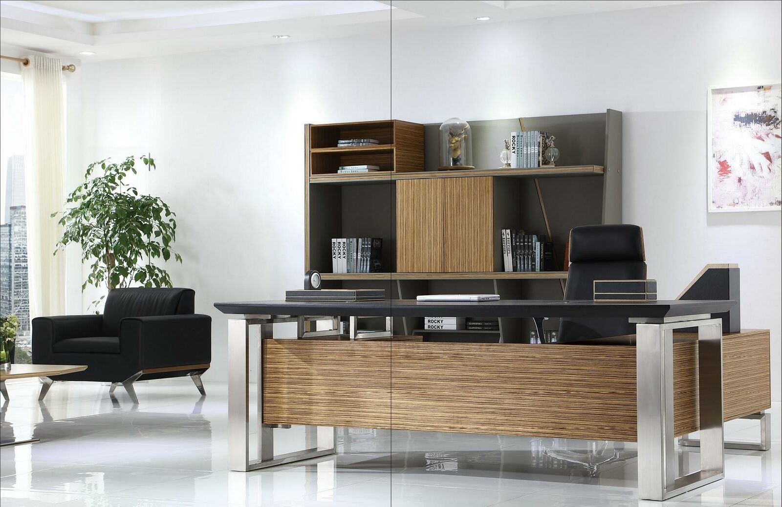Designer Büro Arbeit Zimmer Set Regal Schrank Tisch Komplett Set Möbel