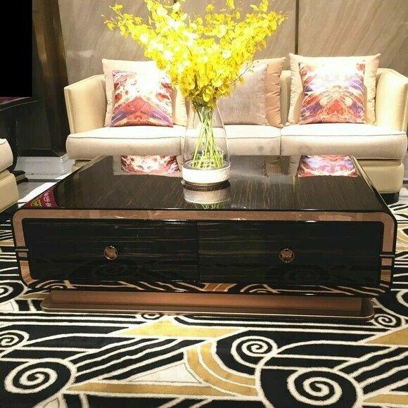 Design Holztisch Edler Luxus Couchtisch Beistell Tische Tisch Echteckig