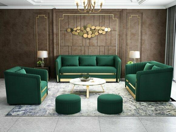 Sofa Couch Samt Polster Sitz 3+2 Sitzer Garnitur Design Couchen Sofas