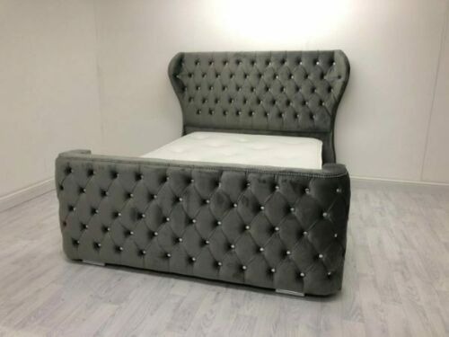 Chesterfield Bett Design Schlafzimmer Englisches Polster Betten 180x200cm