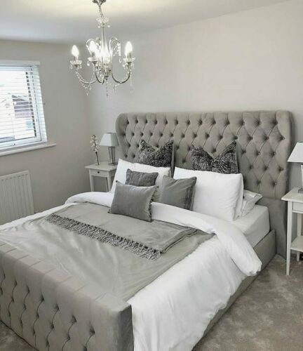 Chesterfield Designer Schlafzimmer Bett Leder Textil Polster 140/160/180/200 cm