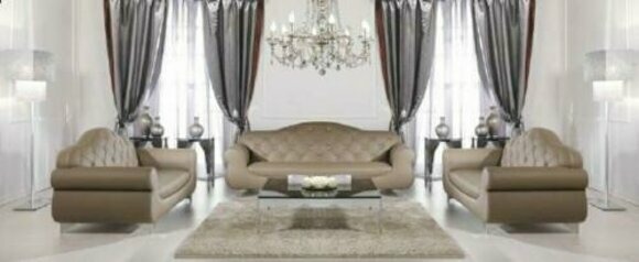 Sofagarnitur Chesterfield Sofa Kristalle Polster 3+1+1 Garnitur Couch Sofas