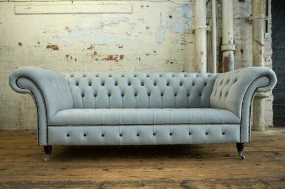 Chesterfield 3 Sitzer Couch Sitz Textil Stoff Leder Couchen Sofas Sofa Polster
