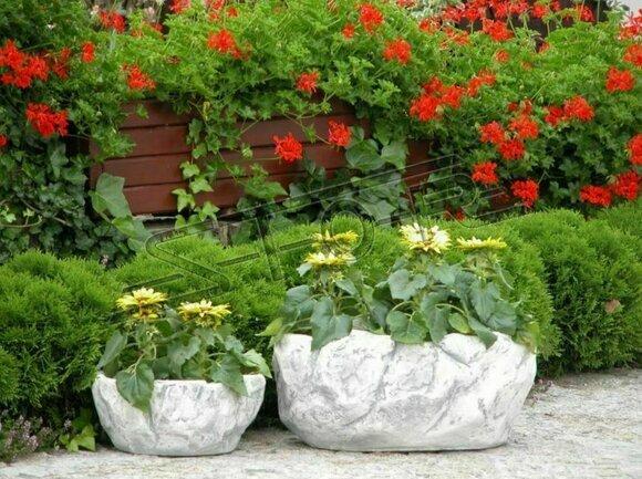 Blumenkorb Blumen Vase Figuren Gefäss Garten Terrasse Dekoration Statue