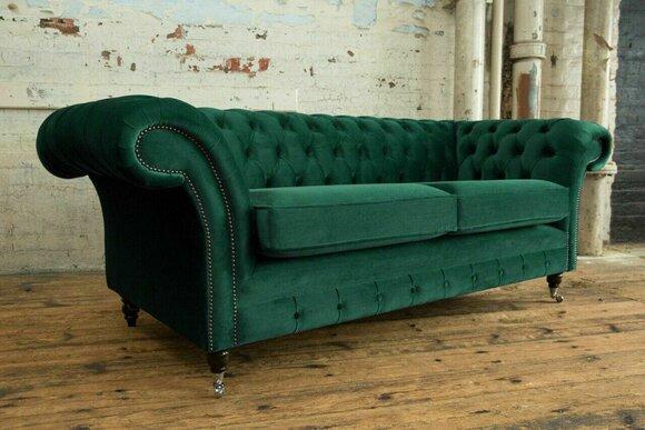 Sofa 3 Sitzer Couch Chesterfield Polster Garnitur Sitz Textil Leder design Samt