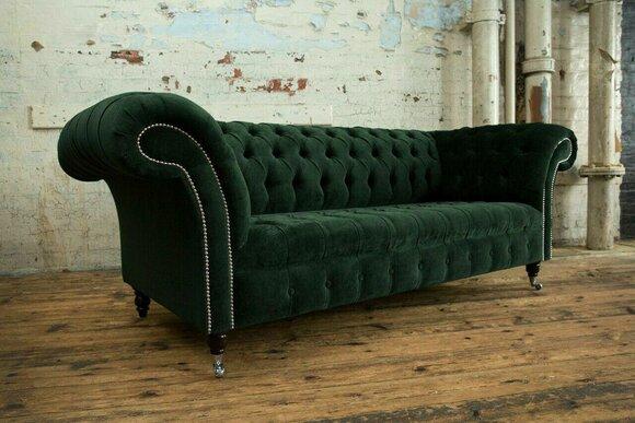 Chesterfield 3 Sitzer Sofa Design Couch Sofas Polster Couchen Textil dreisitzer