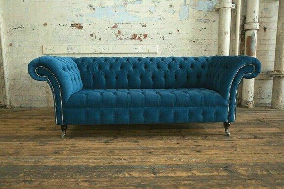 Design Sofa 3 Sitzer Couch Polster Klassische Luxus Textil Sofas Chesterfield