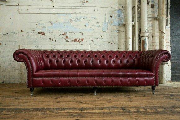 Chesterfield Design Sofa 4 Sitzer Couch Polster Luxus Klassische Textil Sofas