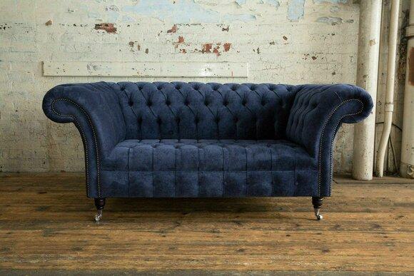 Chesterfield Stoffsofa Couch Polster designer 2 Sitzer Textil Sofas Couchen Neu