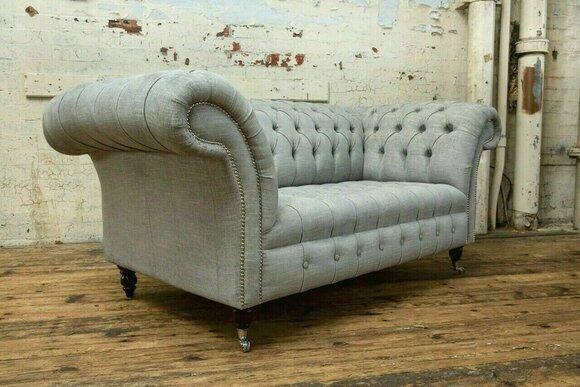 Chesterfield Sofa Fernseh Couch 2 Sitzer Luxus Textil Stoff Couchen Polster Neu