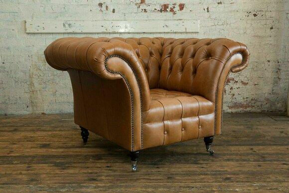 Fernseh Sessel Design Chesterfield Lounge xxl Club Sofa Einsitzer 125cm