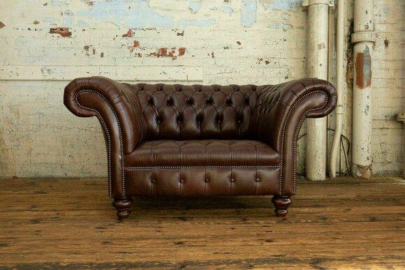 Design Chesterfield Couch Stoff Sessel 1.5 Sitzer Polster Sofas Lounge Club