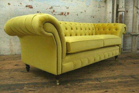 Chesterfield 3 Sitzer Polster Designer Couch Sofa Sofas Couchen Stoff Textil Neu