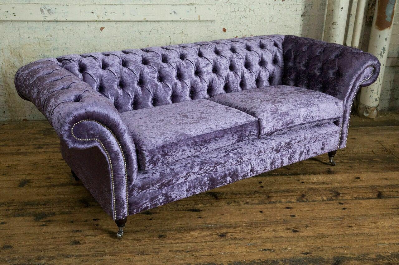 Chesterfield Textil Sofa Polster Couch Sitz Big XXL 3 Sitzer Stoff Couchen Neu