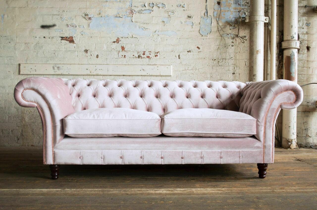 Chesterfield 3 Sitzer Design Sofa Couch Sofas Polster Couchen Textil dreisitzer
