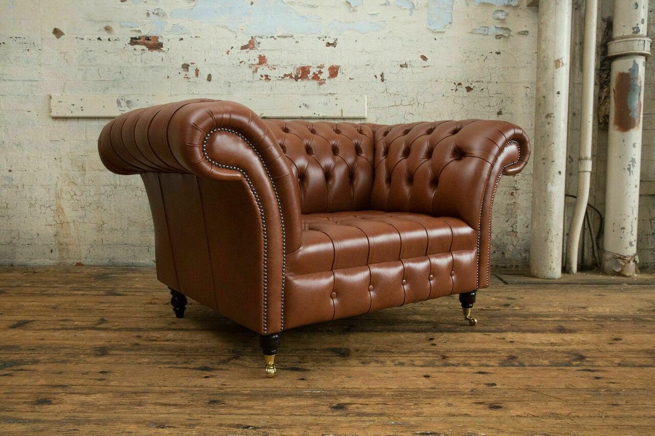 Chesterfield Sessel Fernseh Couch 1 Sitzer Sofa Stoff Polster Neu Textil