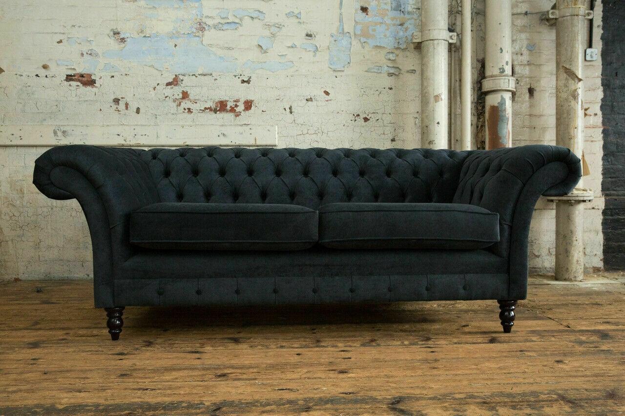 Design Sofa 3 Sitzer Couch Polster Luxus Klassische Textil Sofas Chesterfield