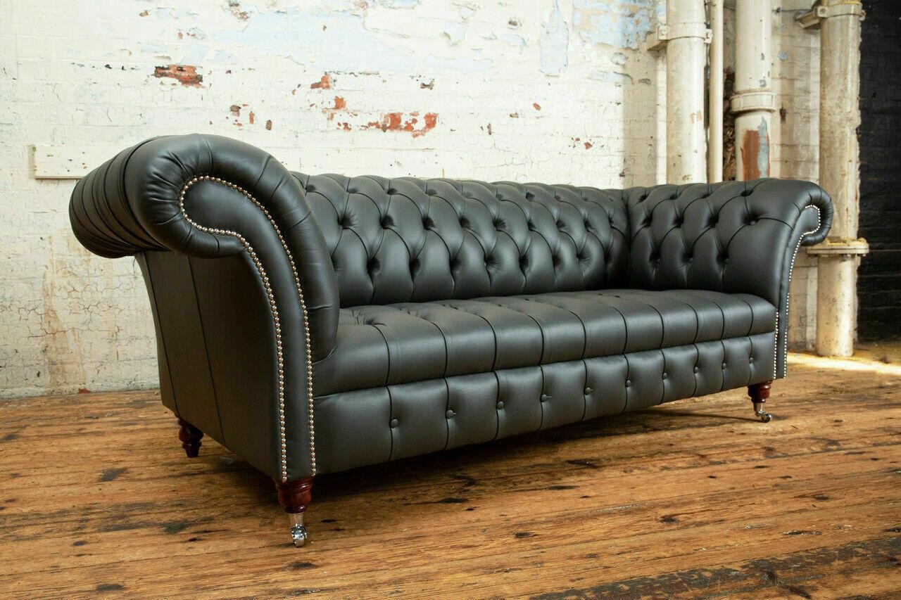 Wohnzimmer Chesterfield Sofa Couch Design Textil Couchen Sofas Dreisitzer