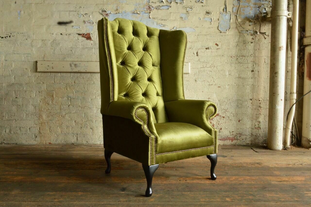Lounge Ohren Sessel Club Designer Möbel Fernseh Sofa Stuhl Samt Polster