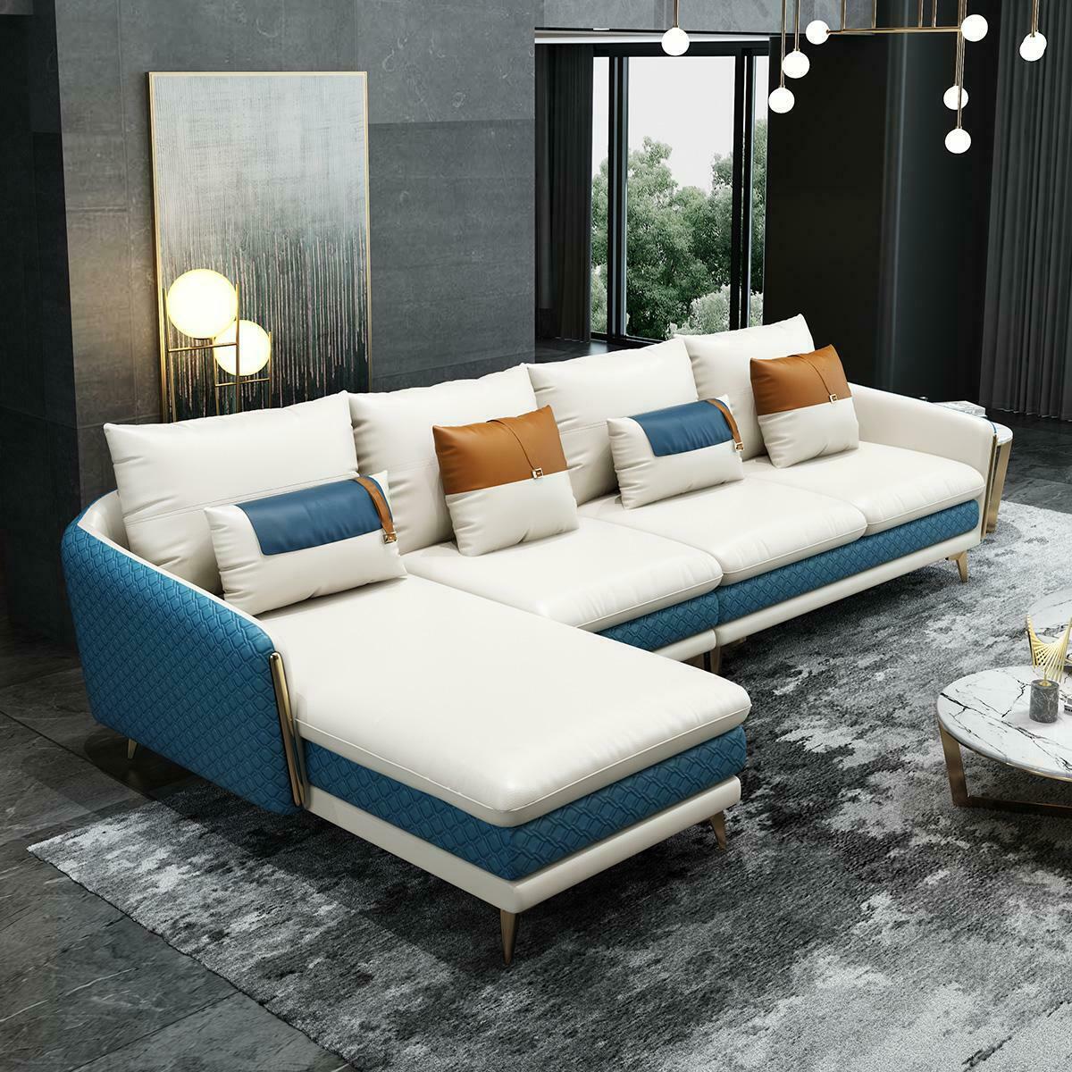 Ecksofa L-Form Modernes Sofa Ledersofa Deko Ecksofa Polster Wohnlandschaft