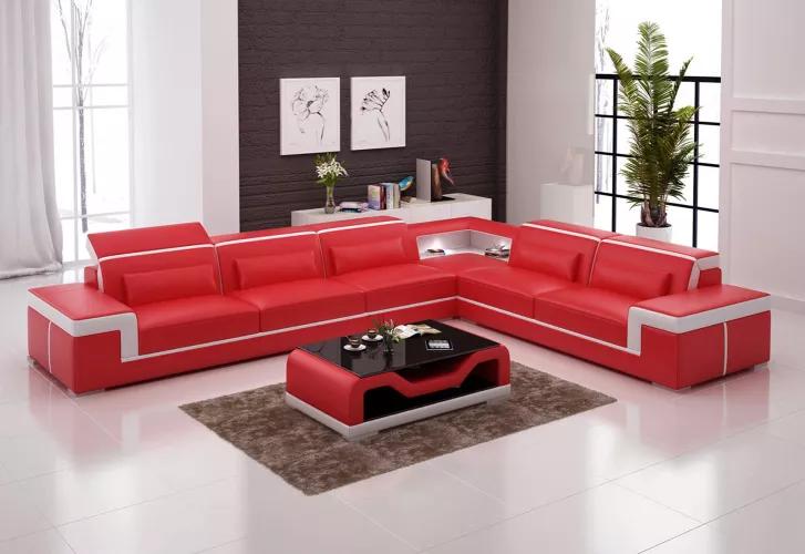 Design Wohnzimmer Ecksofa Möbel Eckcouch Lederpolster Couch Sofa