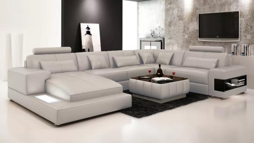 Ecksofa Polster Ledersofa Designer-Sofa Ecksofa U-Form Modernes Sofa