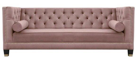 Dreisitzer Stoff Wohnzimmer Rosa Design Couchen Polster Sofa Sofas Samt