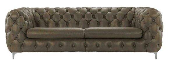 Chesterfield Sofa Braun xxl Big Leder Wohnzimmer Möbel 4 sitzer Violet