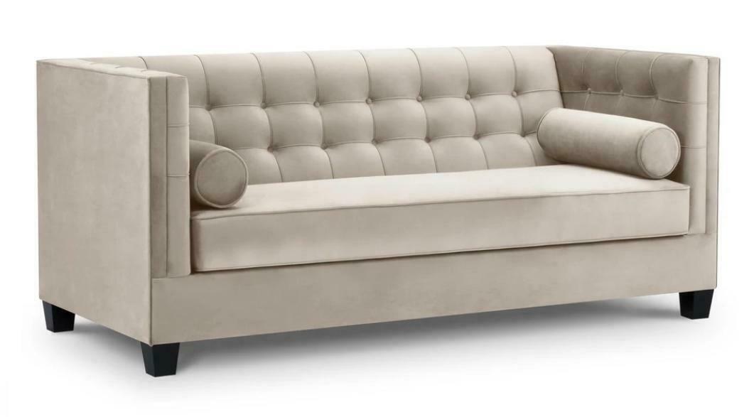 Chesterfield Sofa Couch Zweisitzer Stoff Couchen Sofas 2 Sitzer Bettfunktion Neu