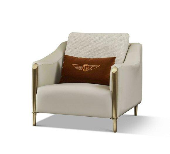 Sessel Design Stuhl Polster Stoff Textil Leder Lounge Fernseh 1 Sitzer Einsitzer