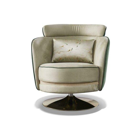 Lehnstuhl Design Sessel Dreh Leder Polster Wohnzimmer Samt Gastro Stuhl