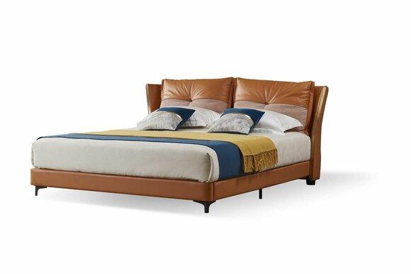 Designer Bett Schlafzimmer Betten Textil Leder Hotel Luxus Polster Stoff Sitz