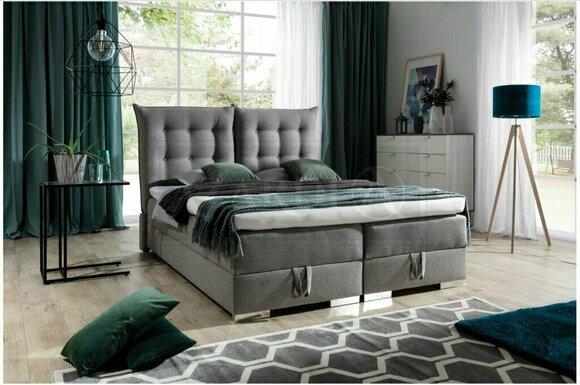 Boxspringbett Klassische Design Polster Englische Betten Doppelbett Beige