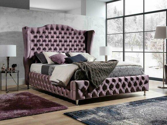 Königliches Chesterfield Bett Aubergine Betten Klassische Polster Doppel