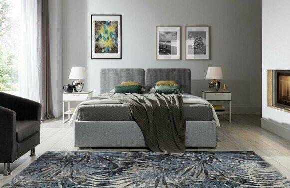 Klassische Designer Bett Schlafzimmer Textil Leder Polster 140x200 Möbel