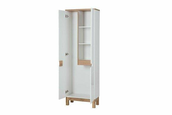 Badschrank Hochschrank Schrank Aufbewahrung Dekorative Badezimmer Weiß Bad