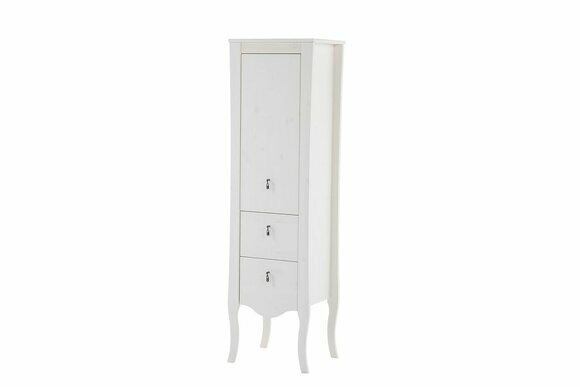 Badmöbel Badezimmer Schrank Holz Hochschrank weiß Badschrank