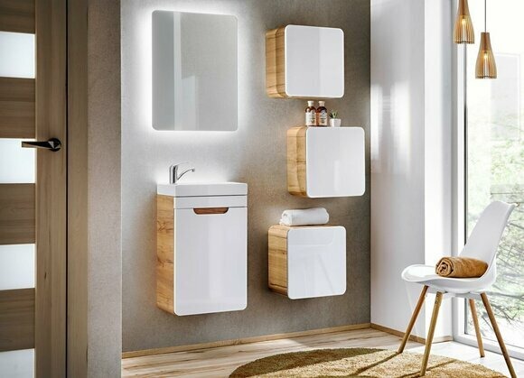 Design Badezimmer Möbel Bad 5tlg. Set Schrank Waschbecken