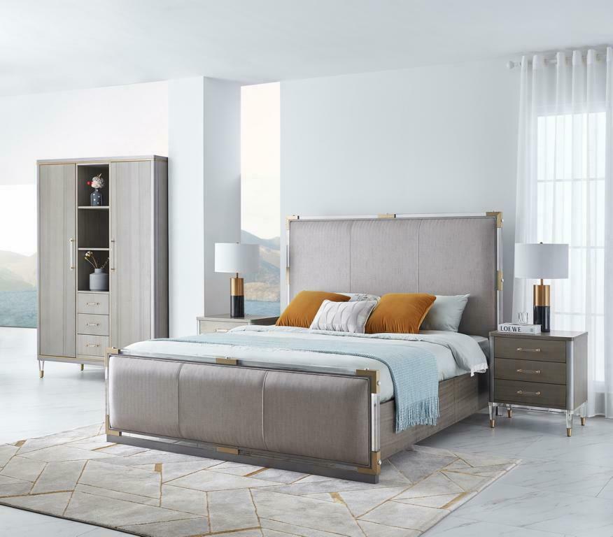 Luxus Schlafzimmer Möbel Bett 2x Nachttisch Set Betten dubai hotel möbel